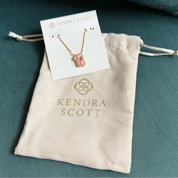 Kendra Scott Ballet Necklace in Pink and Gold - Picture 3 of 5
